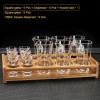 Crystal Glass Wine Dispenser Set Chinese Baijiu Cups with Scale and Wooden Rack Crystal Glass Wine Dispenser Set Chinese Baijiu Cups with Scale and Wooden Rack