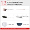Nordic Morandi Matte Dinnerware Pink/White/Grey Ceramic Tableware Set Nordic Morandi Matte Dinnerware Pink/White/Grey Ceramic Tableware Set