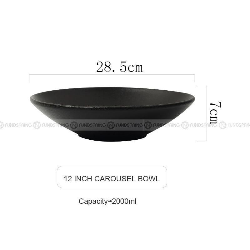 Black Tableware Hat Bowl Large Bowl Deep Soup Plate Serving Plate Black Tableware Hat Bowl Large Bowl Deep Soup Plate Serving Plate