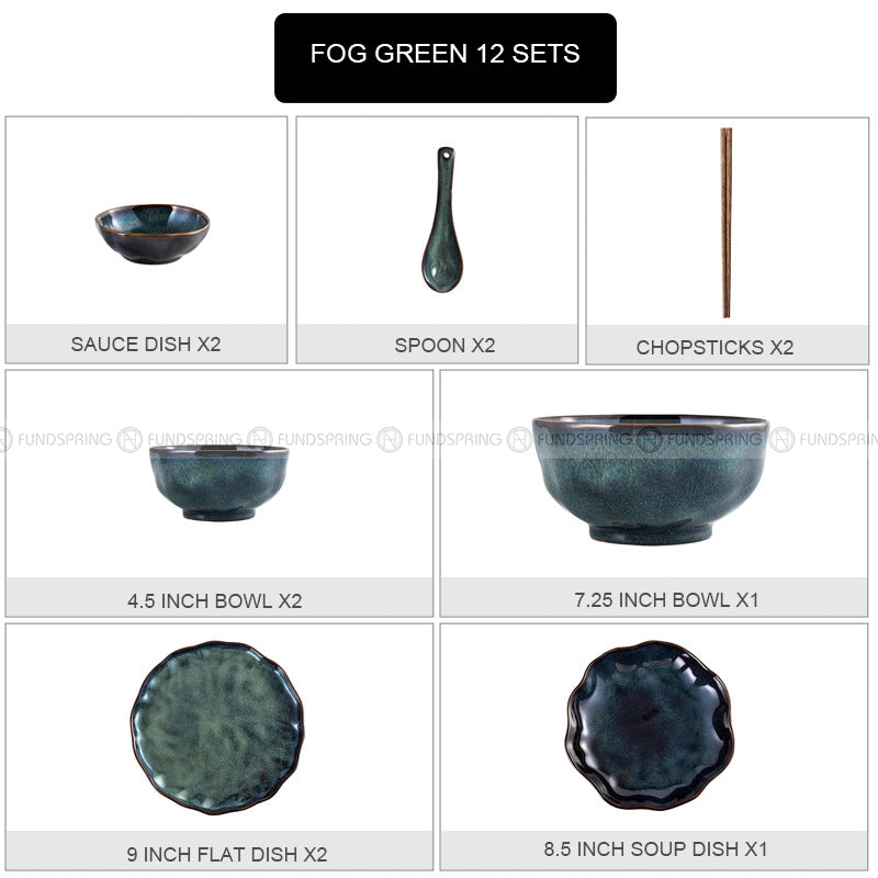 Kiln Under glazed Ceramic Tableware Creative Lotus Leaf Tableware Set Kiln Under glazed Ceramic Tableware Creative Lotus Leaf Tableware Set