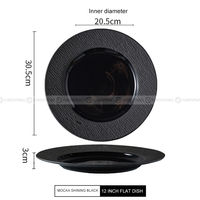 Mocaa Stone Series Black Dinner Plates Ceramic Dinnerware Plates Mocaa Stone Series Black Dinner Plates Ceramic Dinnerware Plates