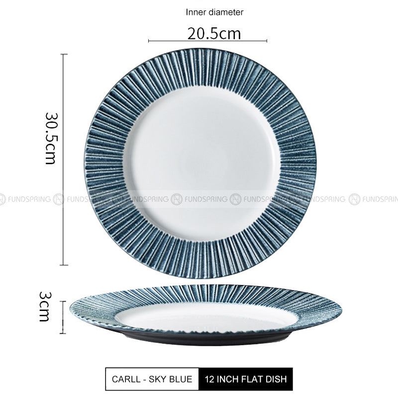 Carll Solar Series Dinnerware Collection Ceramic Blue/White Plate Carll Solar Series Dinnerware Collection Ceramic Blue/White Plate