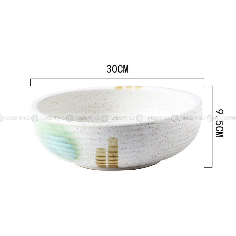 Kiln Change Ceramic Soup Bowl Large Noodle Bowl Spiral Texture Pot Kiln Change Ceramic Soup Bowl Large Noodle Bowl Spiral Texture Pot