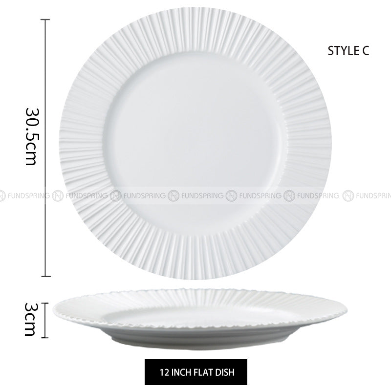 Nordic Dinnerware Carll Solar Series Ceramic White Dinner Plate Nordic Dinnerware Carll Solar Series Ceramic White Dinner Plate