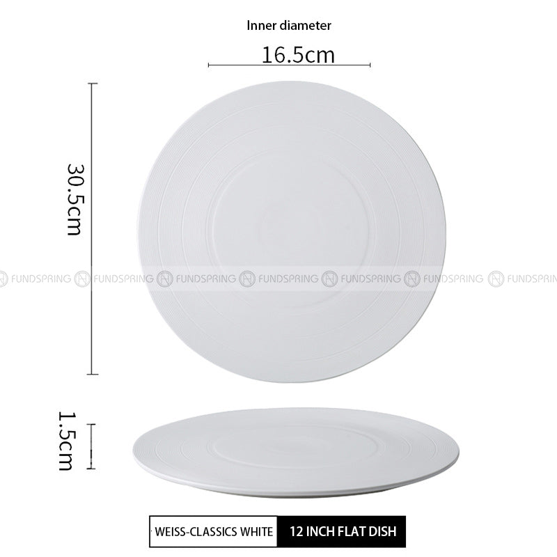 Designer Tableware Collection Weiss Series Ceramic Dish White Plate Designer Tableware Collection Weiss Series Ceramic Dish White Plate