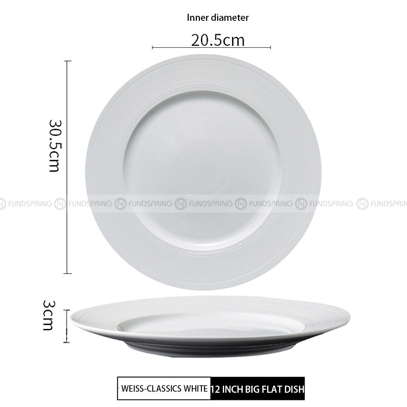 Designer Tableware Collection Weiss Series Ceramic Dish White Plate Designer Tableware Collection Weiss Series Ceramic Dish White Plate