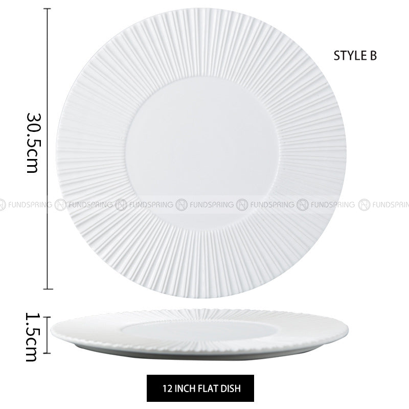 Nordic Dinnerware Carll Solar Series Ceramic White Dinner Plate Nordic Dinnerware Carll Solar Series Ceramic White Dinner Plate
