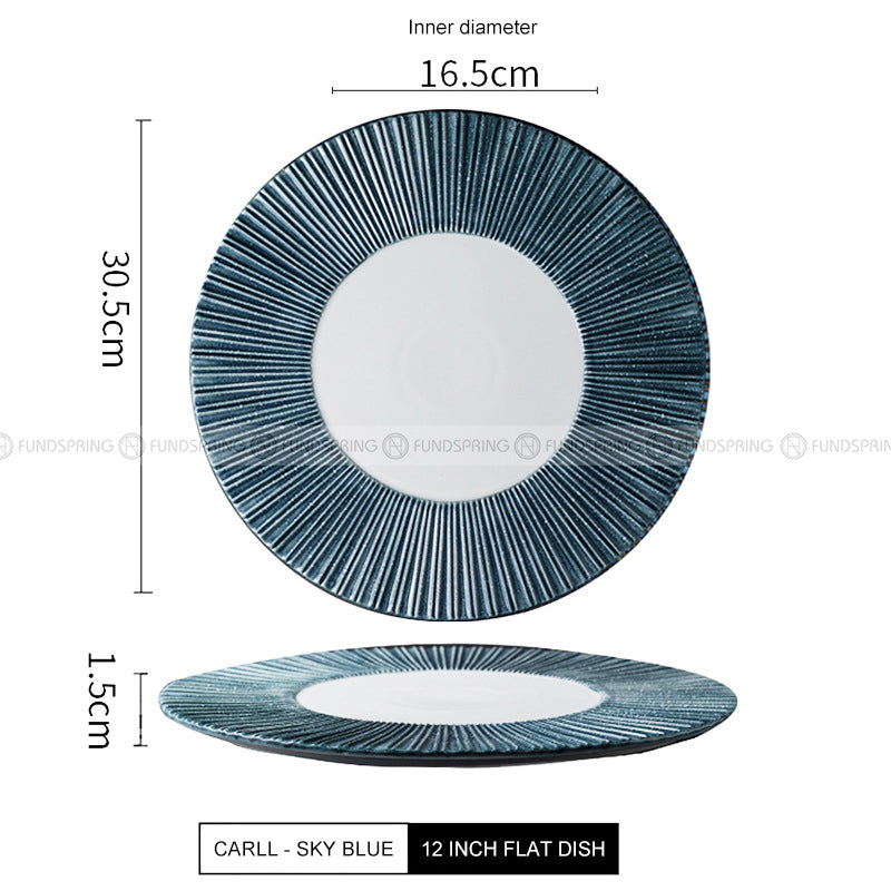 Carll Solar Series Dinnerware Collection Ceramic Blue/White Plate Carll Solar Series Dinnerware Collection Ceramic Blue/White Plate