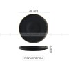 Ceramic Round Plate With Golden Edge Frosted Black Plates Flat Plates Ceramic Round Plate With Golden Edge Frosted Black Plates Flat Plates