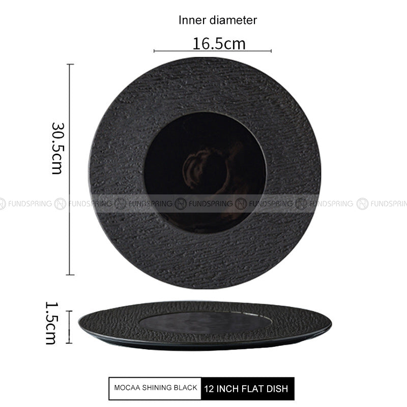 Mocaa Stone Series Black Dinner Plates Ceramic Dinnerware Plates Mocaa Stone Series Black Dinner Plates Ceramic Dinnerware Plates