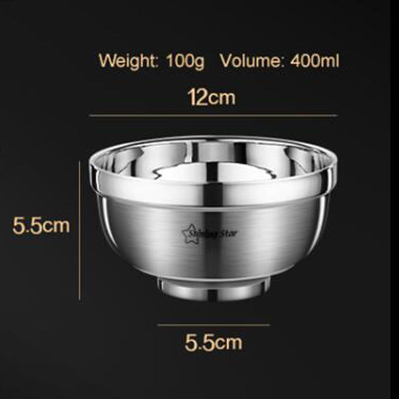 Durable 304 Stainless Steel Bowl Double-layer Heat Insulation Bowl Durable 304 Stainless Steel Bowl Double-layer Heat Insulation Bowl