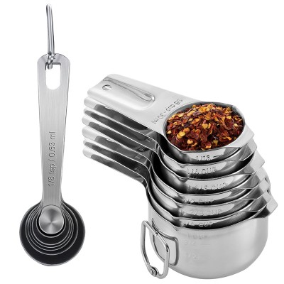 Precision Measuring Set: 14-Piece Stainless Steel Spoons and Cups Ensemble Precision Measuring Set: 14-Piece Stainless Steel Spoons and Cups Ensemble
