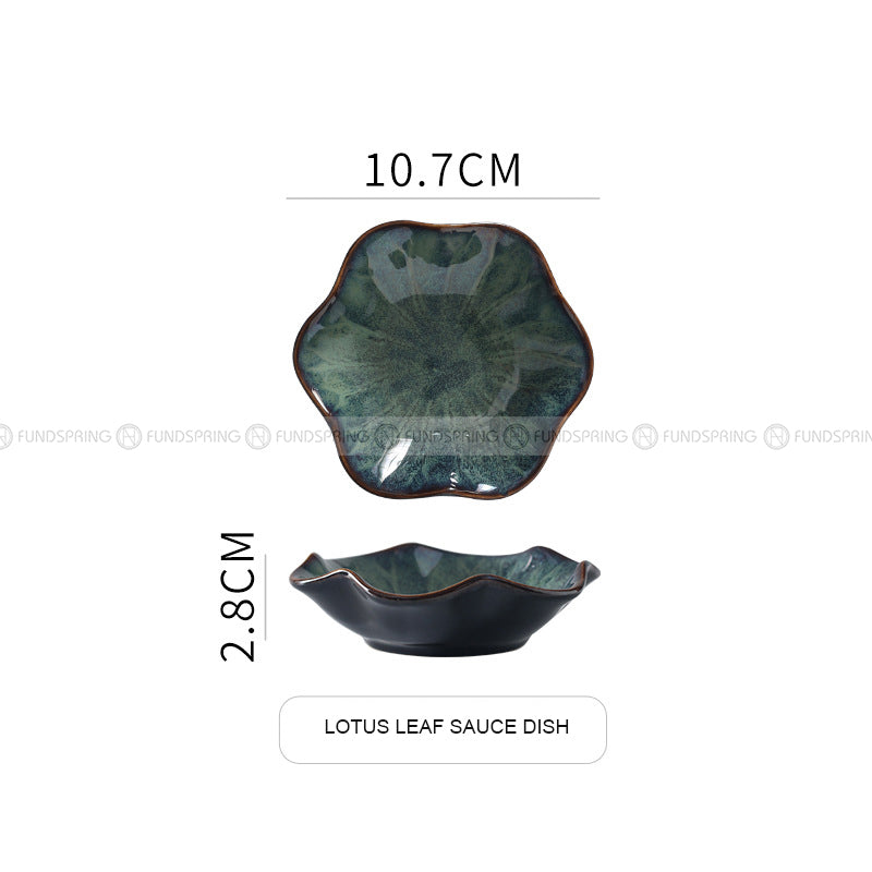 Kiln Change Dinnerware Green/Blue Glazed Ceramic Tableware Bowl Plate Kiln Change Dinnerware Green/Blue Glazed Ceramic Tableware Bowl Plate