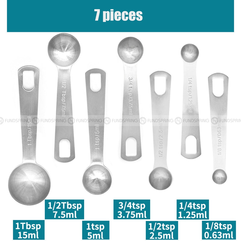 Stainless Steel Baking Scale Measuring Spoon Set Calipers Stir Bar Stainless Steel Baking Scale Measuring Spoon Set Calipers Stir Bar