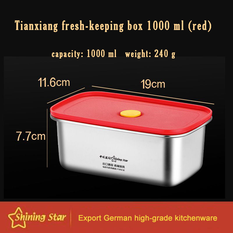 304 Stainless Steel Food Grade Fresh-keeping Box Storage Box Lunch Box 304 Stainless Steel Food Grade Fresh-keeping Box Storage Box Lunch Box