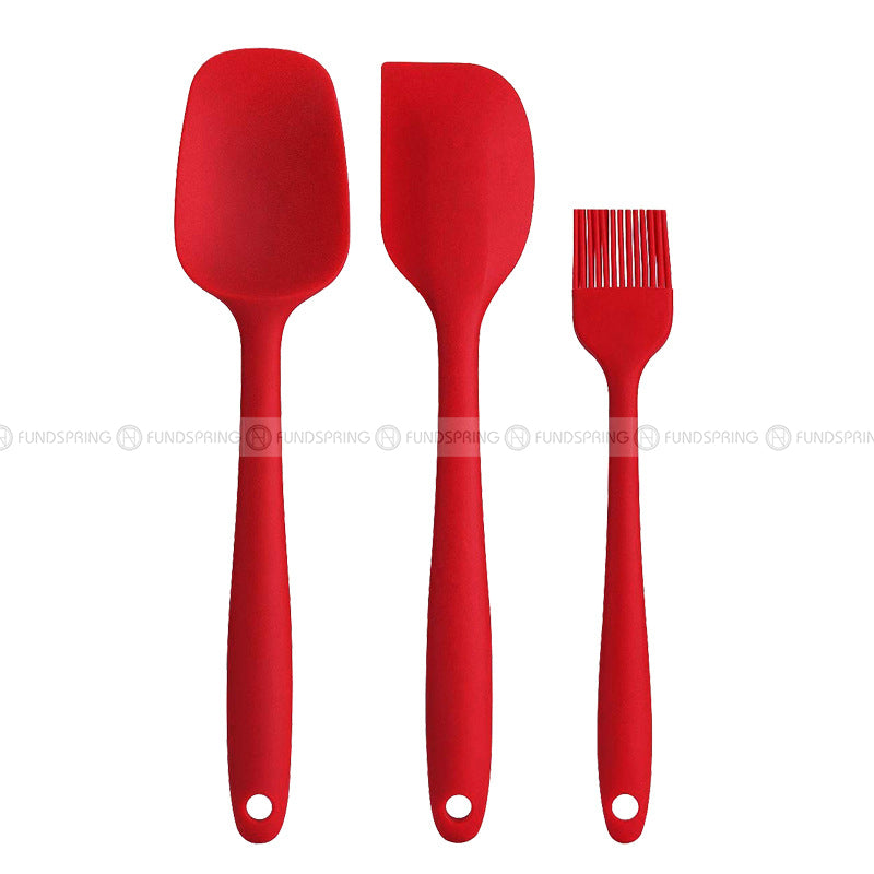 Silicone Baking Set: Cake Cream Spatula, Scraper, and Oil Brush Silicone Baking Set: Cake Cream Spatula, Scraper, and Oil Brush