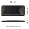 Rectangular Flat Plate Black Ceramic Plate Snack Plate Sushi Platter Rectangular Flat Plate Black Ceramic Plate Snack Plate Sushi Platter