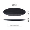 Black Frosted Ceramic Tableware Rectangular Oval/Round Flat Plate