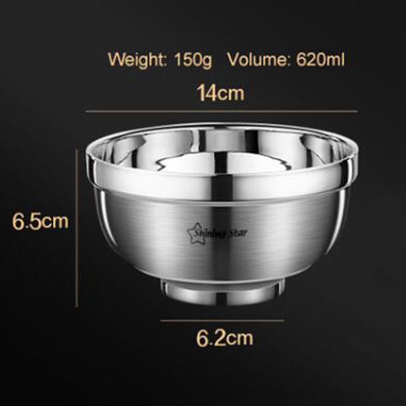 Durable 304 Stainless Steel Bowl Double-layer Heat Insulation Bowl Durable 304 Stainless Steel Bowl Double-layer Heat Insulation Bowl