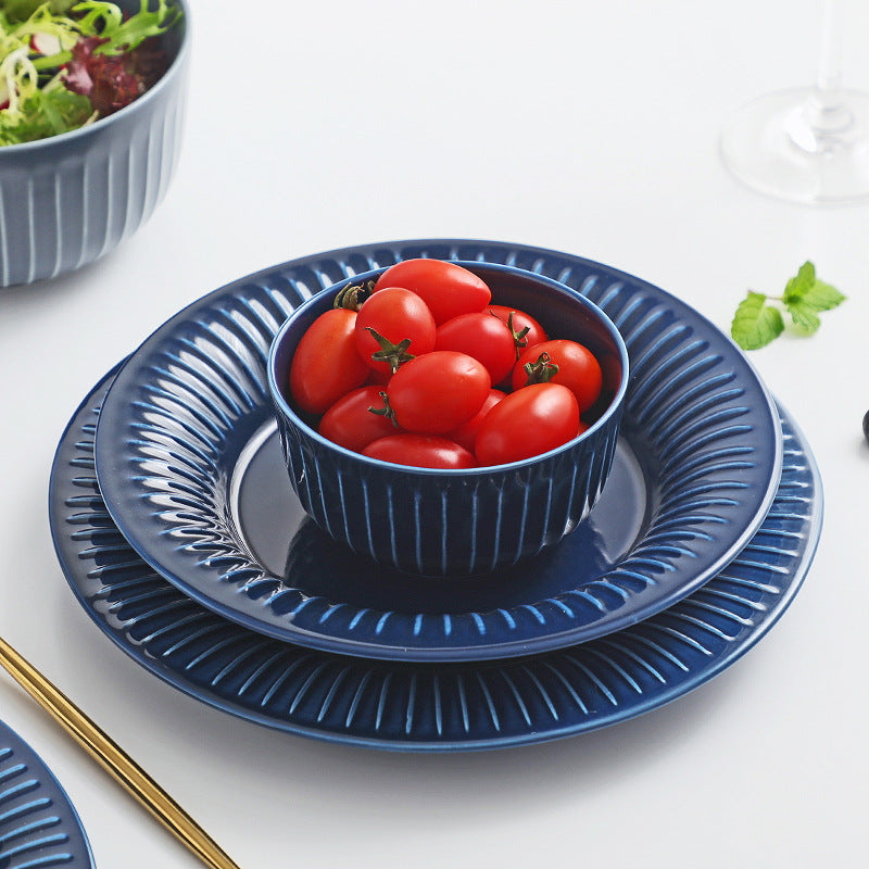 Nordic Tableware Vertical Stripes Dinnerware Ceramic Bowls Plates Nordic Tableware Vertical Stripes Dinnerware Ceramic Bowls Plates