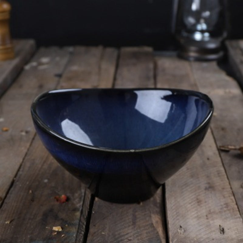 Kiln Change Dinnerware Blue Glazed Tableware Ceramic Dinner Bowl Kiln Change Dinnerware Blue Glazed Tableware Ceramic Dinner Bowl