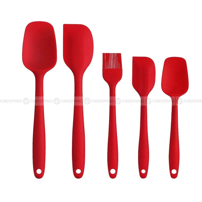 Silicone Baking Set: Cake Cream Spatula, Scraper, and Oil Brush Silicone Baking Set: Cake Cream Spatula, Scraper, and Oil Brush