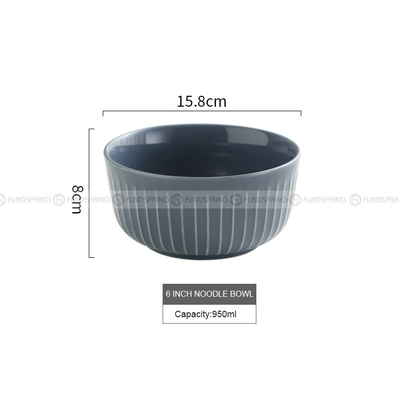 Nordic Tableware Vertical Stripes Dinnerware Ceramic Bowls Plates Nordic Tableware Vertical Stripes Dinnerware Ceramic Bowls Plates