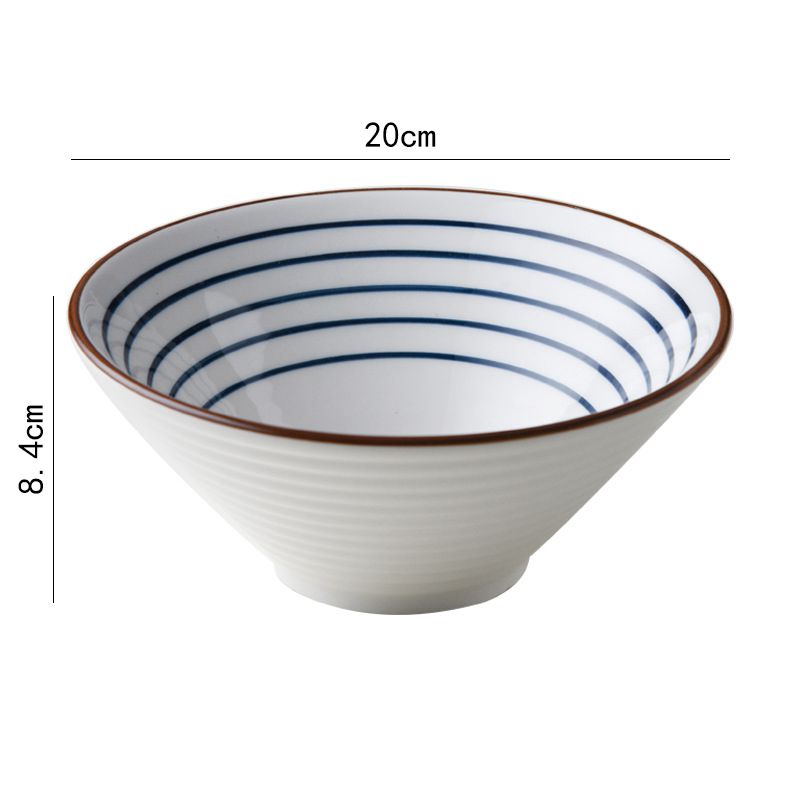 Sophisticated Hat-Shaped Ceramic Bowls Set - 7''/8'' - Japanese Inspired Sophisticated Hat-Shaped Ceramic Bowls Set - 7''/8'' - Japanese Inspired