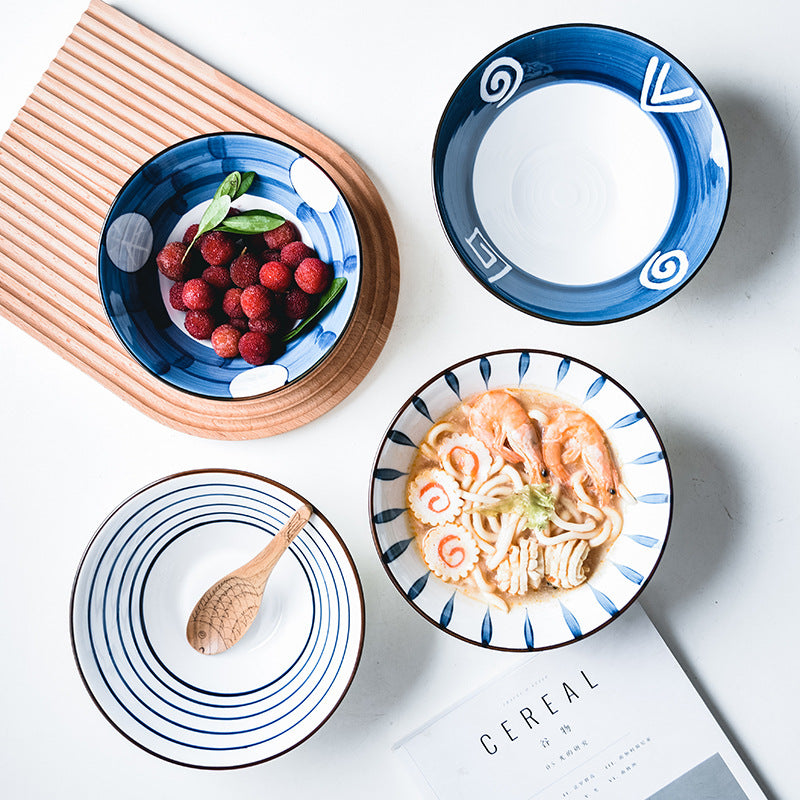 Sophisticated Hat-Shaped Ceramic Bowls Set - 7''/8'' - Japanese Inspired Sophisticated Hat-Shaped Ceramic Bowls Set - 7''/8'' - Japanese Inspired