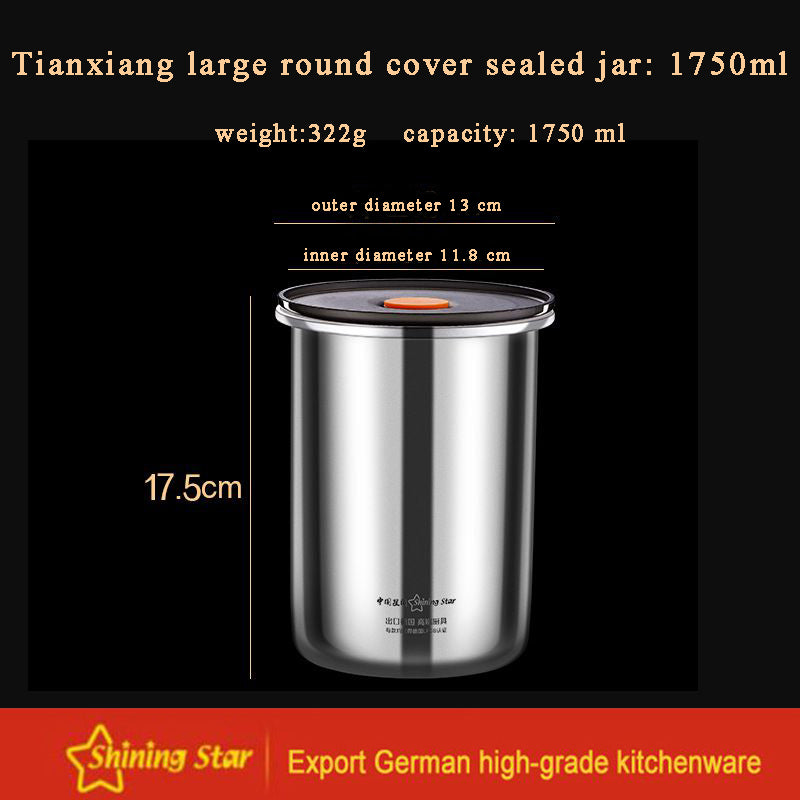 304 Stainless Steel Sealed Jar Grain Storage Jar Fresh-keeping Box 304 Stainless Steel Sealed Jar Grain Storage Jar Fresh-keeping Box