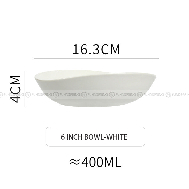 Japanese Ceramic Tableware Irregular Matte Ramen Bowl Deep Salad Plate Japanese Ceramic Tableware Irregular Matte Ramen Bowl Deep Salad Plate
