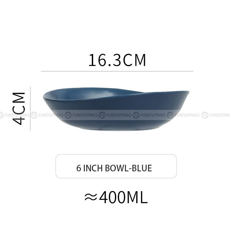 Japanese Ceramic Tableware Irregular Matte Ramen Bowl Deep Salad Plate Japanese Ceramic Tableware Irregular Matte Ramen Bowl Deep Salad Plate