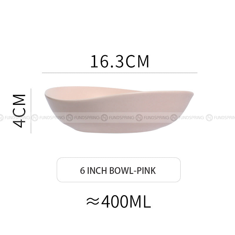 Japanese Ceramic Tableware Irregular Matte Ramen Bowl Deep Salad Plate Japanese Ceramic Tableware Irregular Matte Ramen Bowl Deep Salad Plate