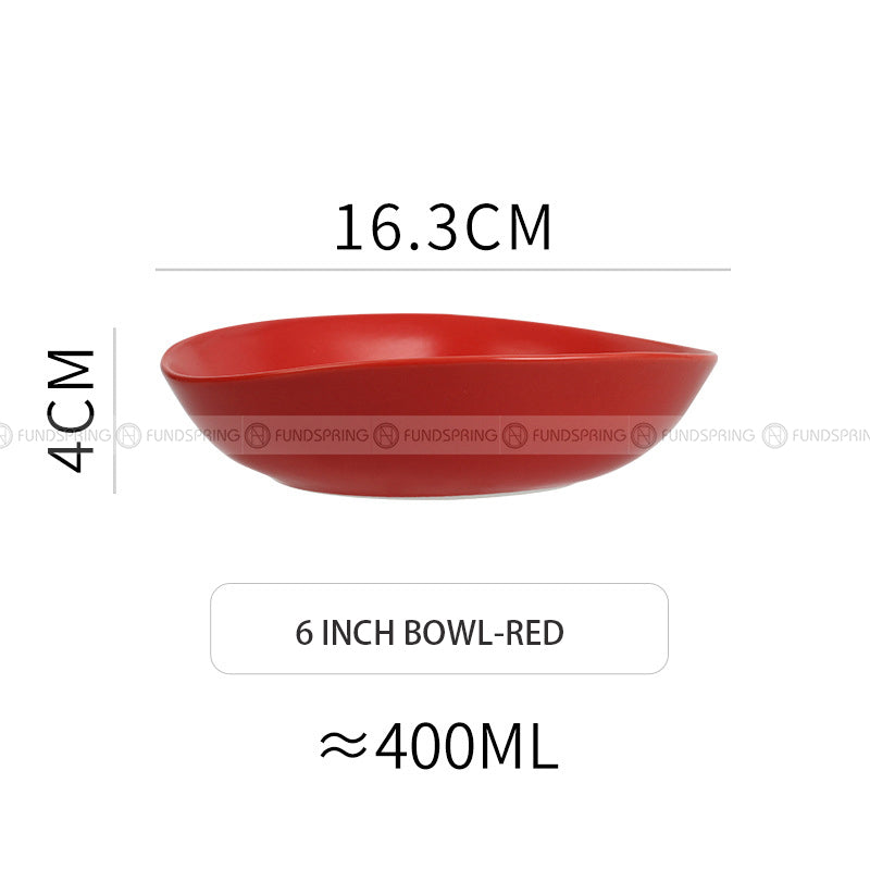Japanese Ceramic Tableware Irregular Matte Ramen Bowl Deep Salad Plate Japanese Ceramic Tableware Irregular Matte Ramen Bowl Deep Salad Plate