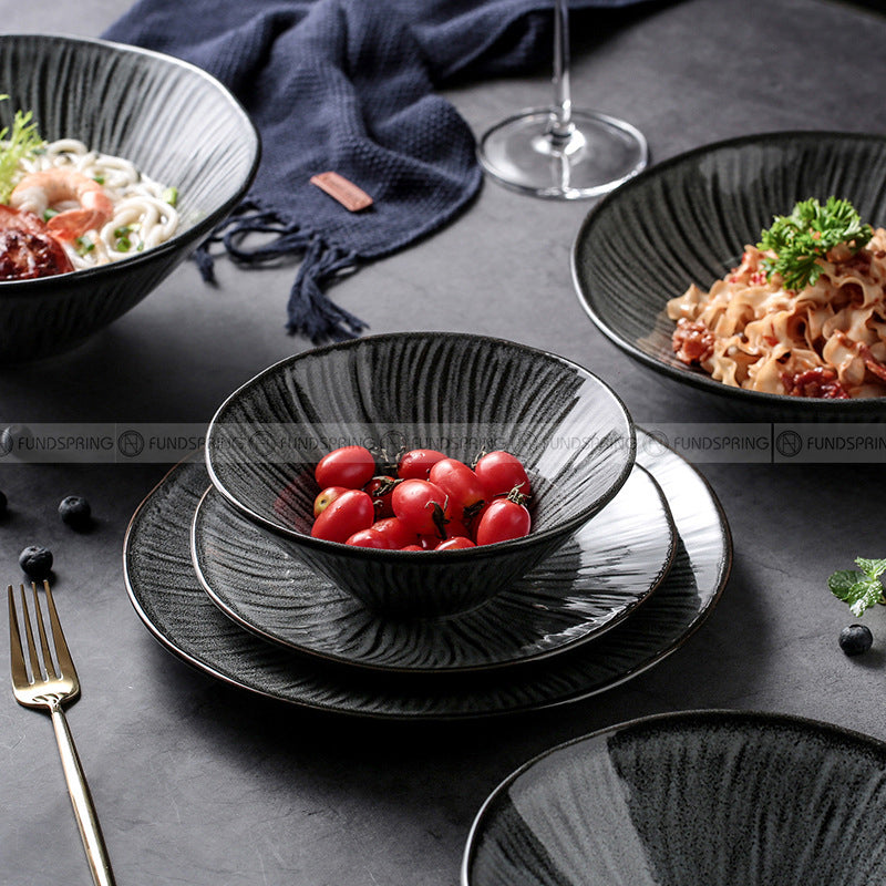 Glacier Tableware Ceramic Dinnerware Vintage Hat Bowls Grey Plates Glacier Tableware Ceramic Dinnerware Vintage Hat Bowls Grey Plates