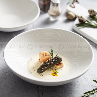 Nordic Ceramic Underglaze Dinnerware Weiss Series White Trumpet Bowl Nordic Ceramic Underglaze Dinnerware Weiss Series White Trumpet Bowl