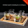 Transparent Glass Ware Set Heat Resistant Mugs With Colorful Handle Transparent Glass Ware Set Heat Resistant Mugs With Colorful Handle