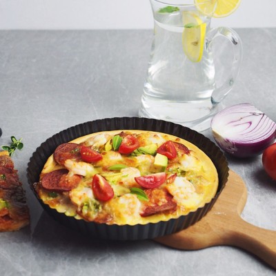 9-Inch Non-stick Coating Pan Baking Pan Round Corrugated Pizza Mold 2 Pcs 9-Inch Non-stick Coating Pan Baking Pan Round Corrugated Pizza Mold 2 Pcs