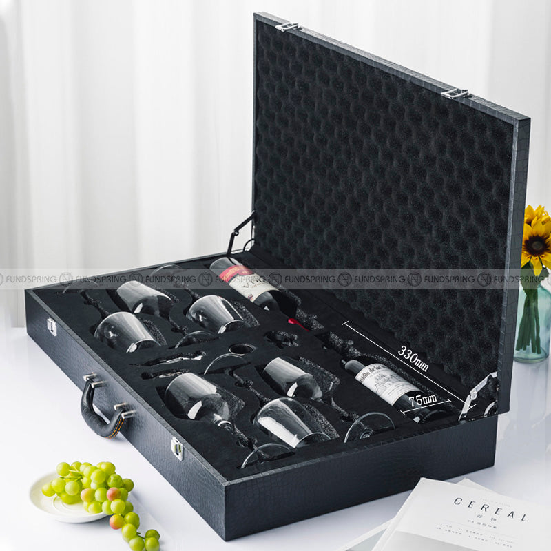 Crystal Wine Glass Set Bordeaux Goblet Set With Portable Suitcase Crystal Wine Glass Set Bordeaux Goblet Set With Portable Suitcase