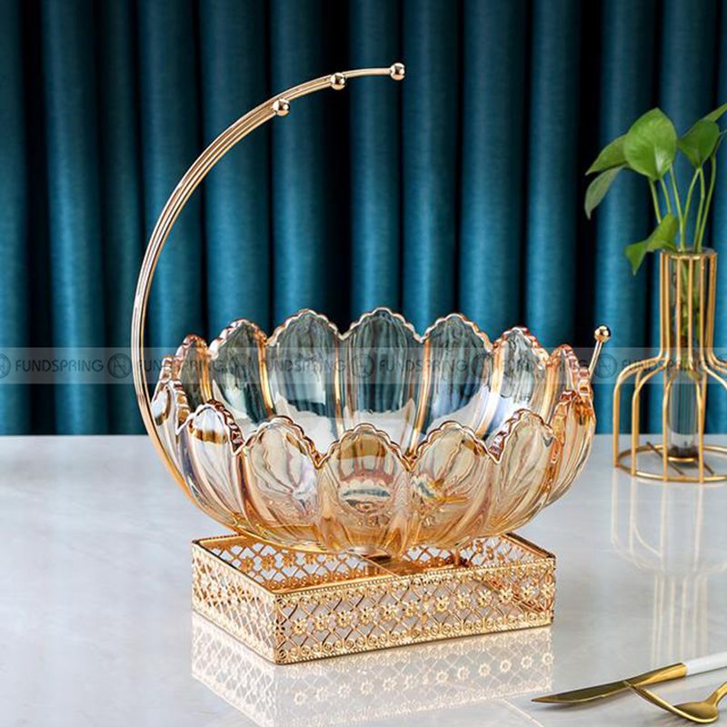 Nordic Elegance: Glass Fruit Bowl, Snack, and Dried Fruit Plate Decor Nordic Elegance: Glass Fruit Bowl, Snack, and Dried Fruit Plate Decor