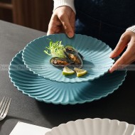 Ceramic Dinnerware Disc Chrysanthemum Flat Plate Minimalism Plate Ceramic Dinnerware Disc Chrysanthemum Flat Plate Minimalism Plate