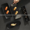 Rectangular Flat Plate Black Ceramic Plate Snack Plate Sushi Platter Rectangular Flat Plate Black Ceramic Plate Snack Plate Sushi Platter