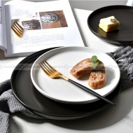 Nordic Elegance Matte Finish Ceramic Dinner Plate Duo (8" and 10") Nordic Elegance Matte Finish Ceramic Dinner Plate Duo (8" and 10")