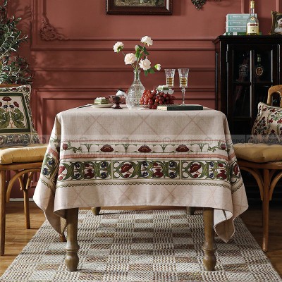 Kashaa Tablecloth Waterproof Dining Table Cover Cotton Linen Fabric Kahki Kashaa Tablecloth Waterproof Dining Table Cover Cotton Linen Fabric Kahki