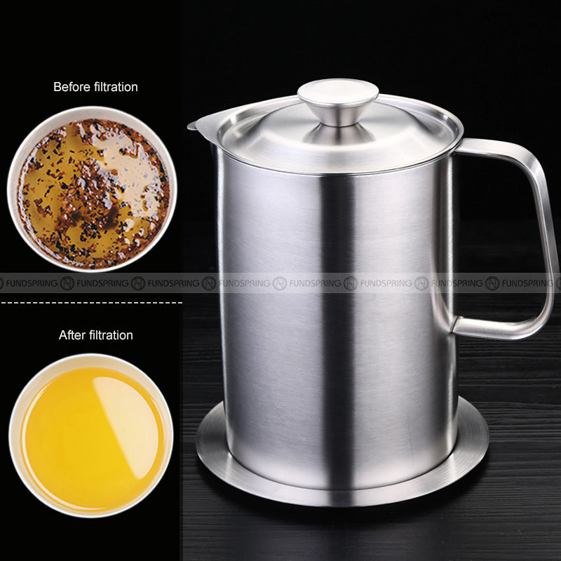 304 Stainless Steel Oil Filter Pot Filter Leak-proof Oil Pot