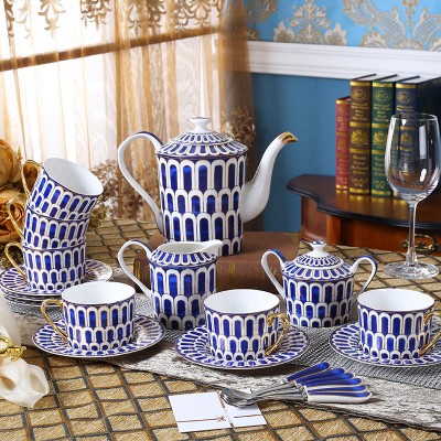 European Ceramic Tea Set - 15 Piece Bone China Coffee Cup and Saucer Set European Ceramic Tea Set - 15 Piece Bone China Coffee Cup and Saucer Set