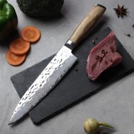 Hammer Grain 8-Inch Steel Knife Log Handle Multi-purpose Cooking Knife