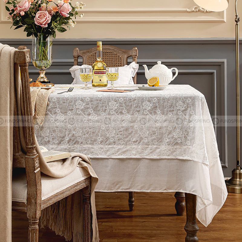 Seligeman Tablecloth Lace White Desk Cloth Cotton Fabrics Table Cover Seligeman Tablecloth Lace White Desk Cloth Cotton Fabrics Table Cover