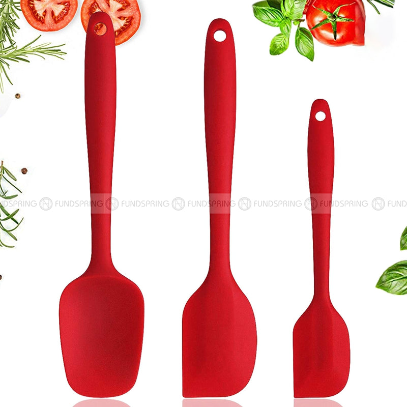 Silicone Baking Mastery: Set of 3 Cake Cream Spatulas for Precision Mixing