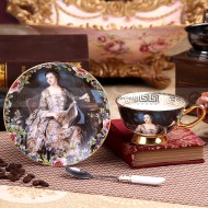 European Elegance: Bone China Coffee Cup with Ceramic Saucer European Elegance: Bone China Coffee Cup with Ceramic Saucer